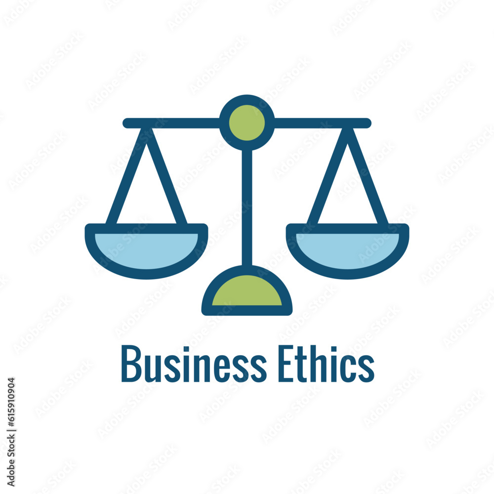 Business and Corporate Ethics Showing Company Values Icon and Single Aspect Business and Corporate Ethics Showing Company Values Icon and Single Aspect