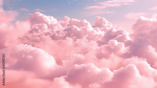 dreamy pink clouds background. generative AI