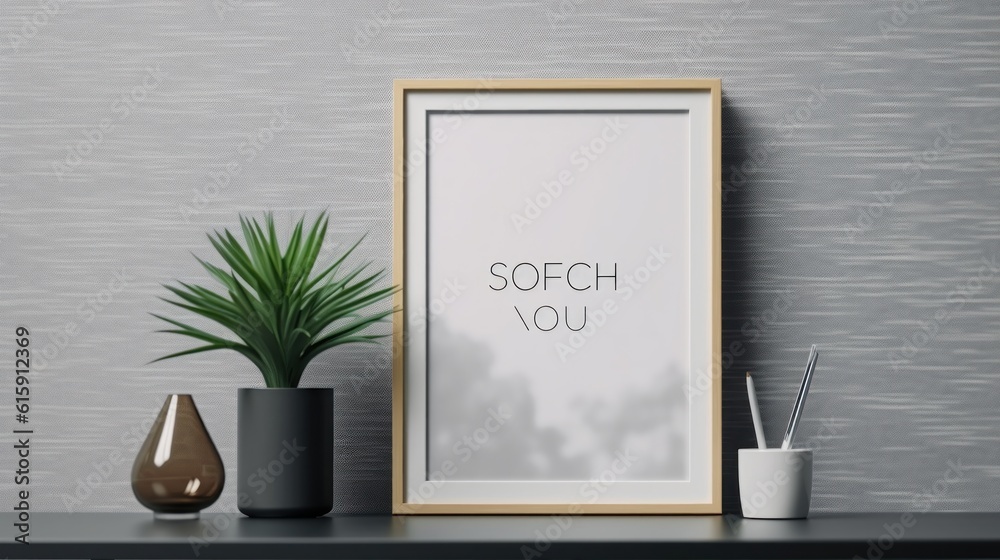 Clean and sophisticated frame mockup with realistic style. AI generated