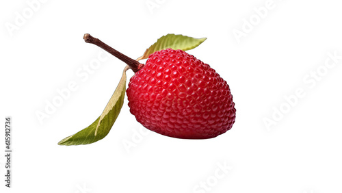 Red bayberry fruit isolated on transparent background created with generative AI technology