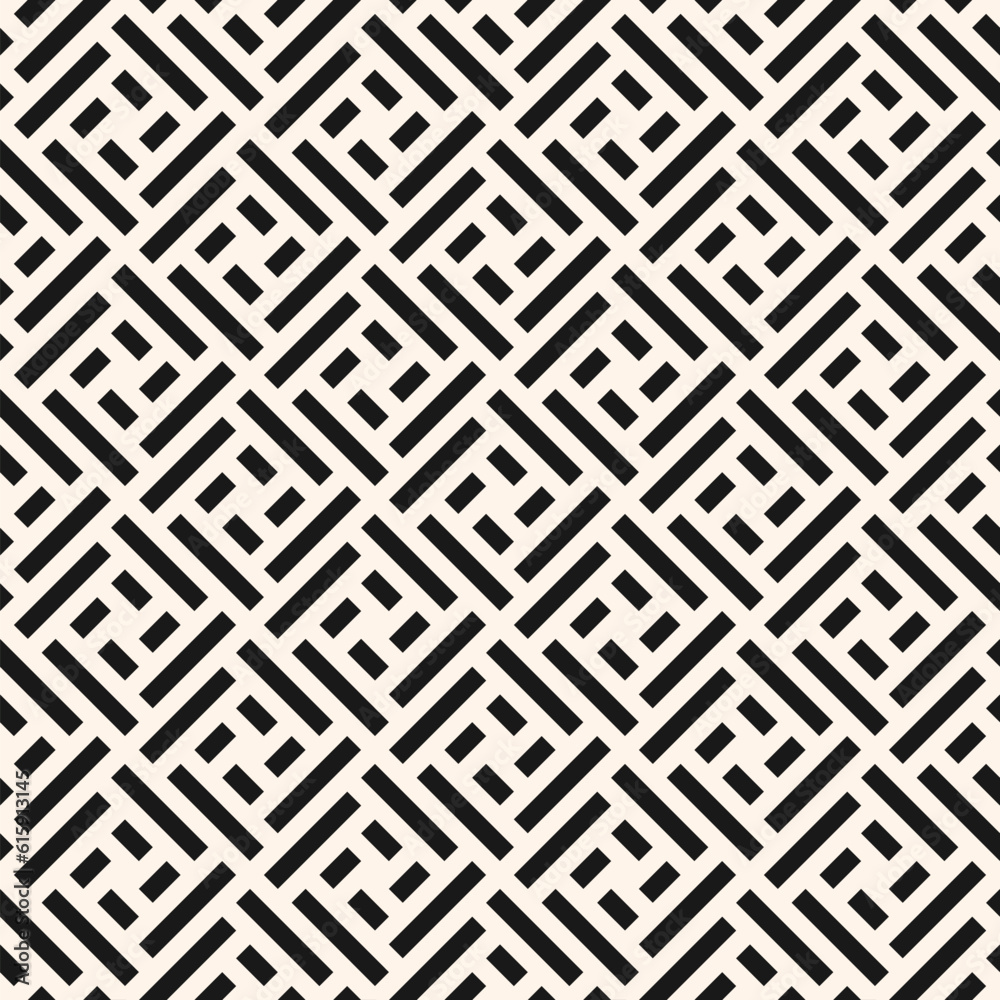 Vector modern seamless geometry pattern grid, black and white