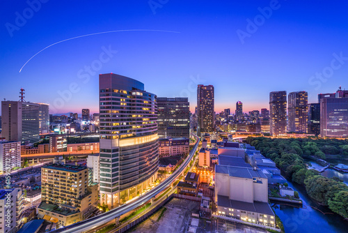 Tokyo, Japan cityscape in Shiodome.