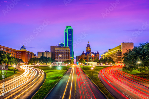 Dallas, Texas, USA cityscape at Dealey Plaza. photo
