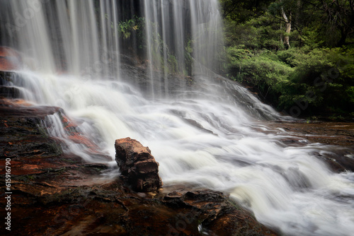 Weeping Rock, a lovely waterfall that cascades off an arc rock ledge