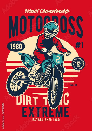 Motorcycle Motocross Rider Custom Classic Skull Skeleton Tshirt Design Retro Vintage 