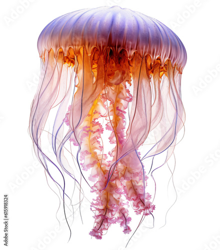 Jellyfish isolated on the transparent background PNG. AI generative. photo
