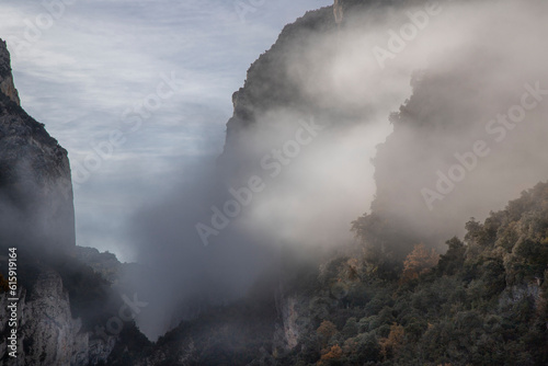 Montrebei canyon in drought period in Catalonia