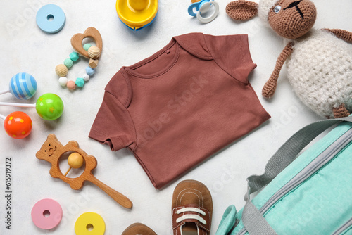 Composition with baby cloth...