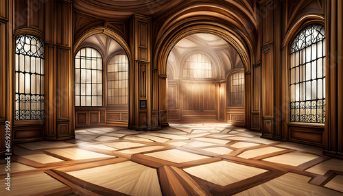 Interior room of a big house or castle - Generative AI © Elenarts