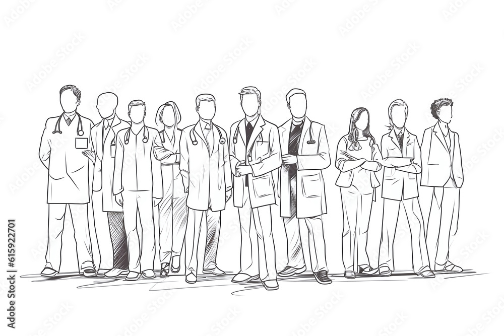 a medical staff, group of doctors and nurses. Generative AI a medical staff, group of doctors and nurses. Generative AI