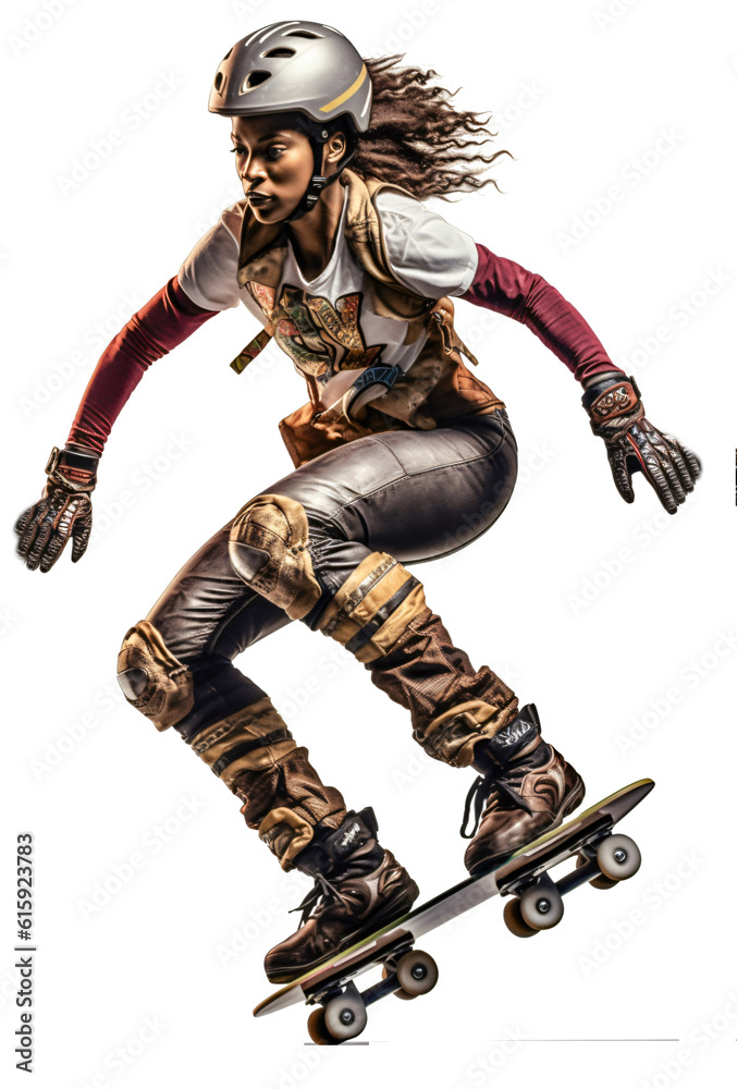 Skater isolated on the transparent background PNG. AI generative.