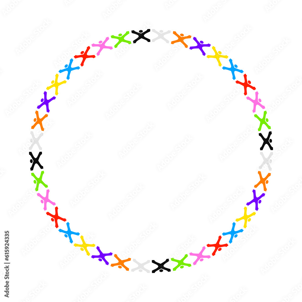 Illustration of some stylized people building a circle Illustration of some stylized people building a circle