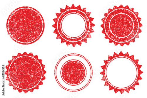 Vector Stamp without text. Set of Stamps. Red Stamps. Grunge Rubber Texture Stamp. Distressed Stamp Texture. Post Stamp Collection. Vector Stamps. Circle Stamps.
