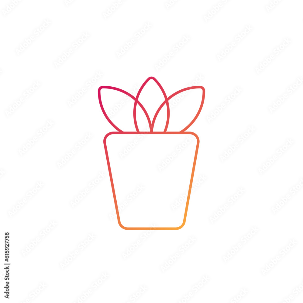 Gradient Plant in pot flat icon. Vector illustration. Gradient Plant in pot flat icon. Vector illustration.