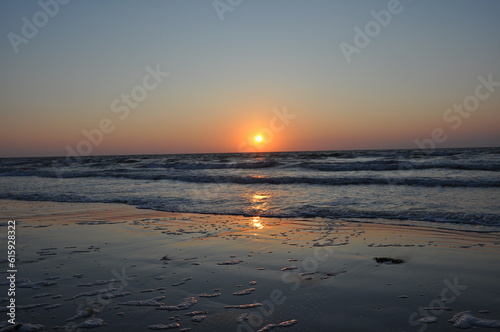 The sun setting over the north sea