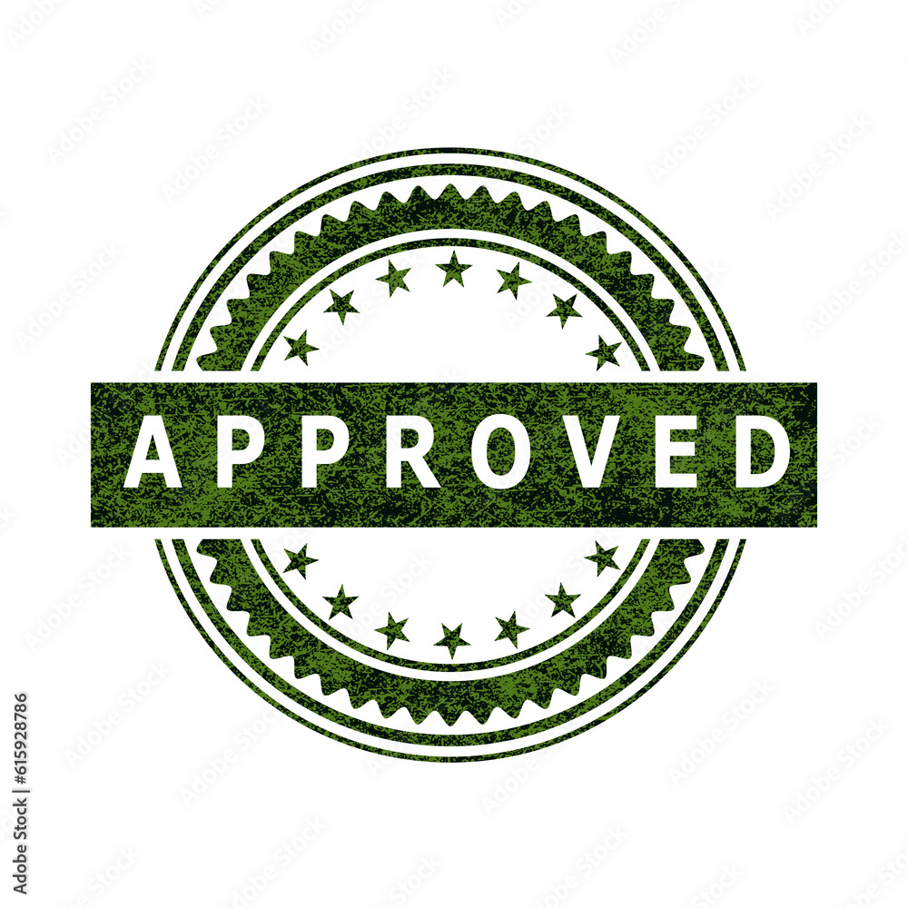 Illustration seal of approval as a logo on a white background.