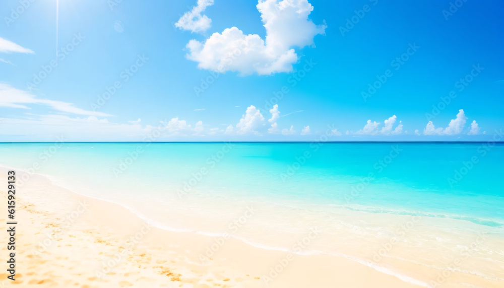 Obraz premium Tropical Escape: A Serene Beachscape Inviting You to Unwind and Embrace Paradise | AI-Generated Travel Photography