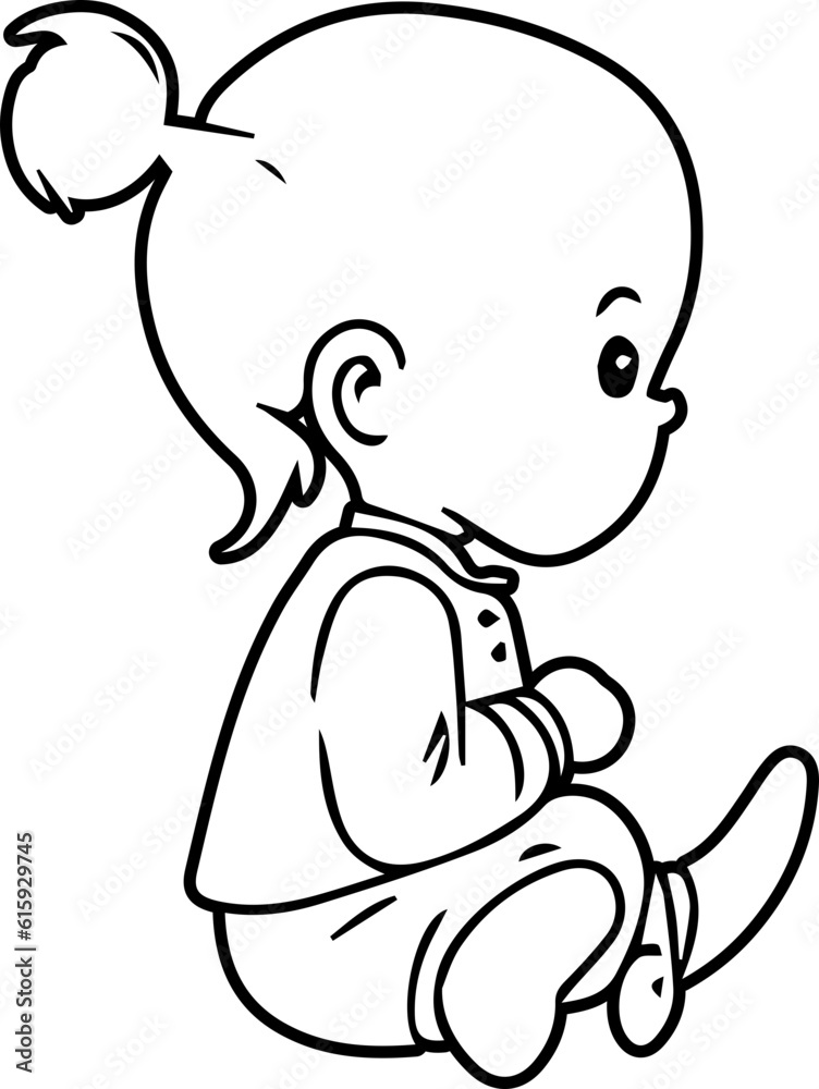 Baby black and white icon