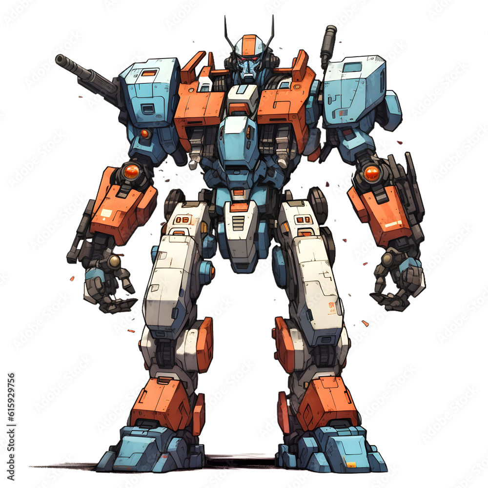 robot cyborg soldier, anime mecha battle suit	
