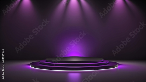 photo futuristic portal science fiction podium pedestal platform modern empty cyberpunk podium mockup space background