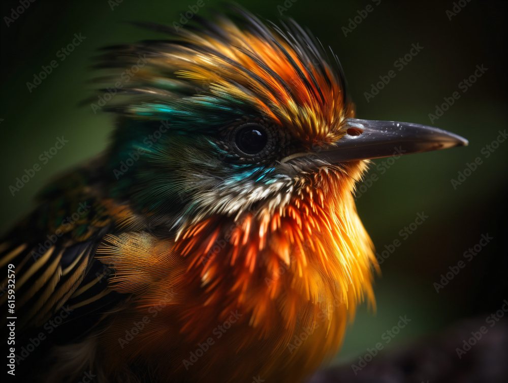 A colorful bird sitting on top of a tree branch Generative Ai A colorful bird sitting on top of a tree branch Generative Ai