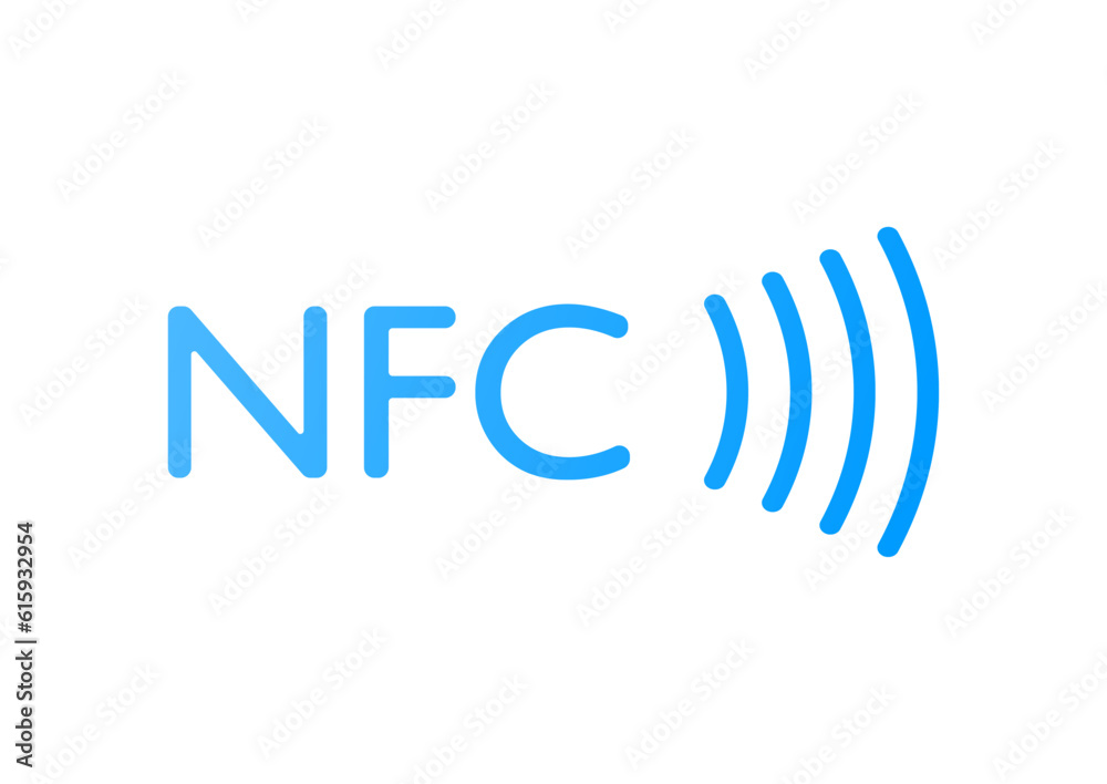 Contactless Nfc Wireless Pay Sign Logo. Nfc Payment Vector Concept. Vector illustration Contactless Nfc Wireless Pay Sign Logo. Nfc Payment Vector Concept. Vector illustration