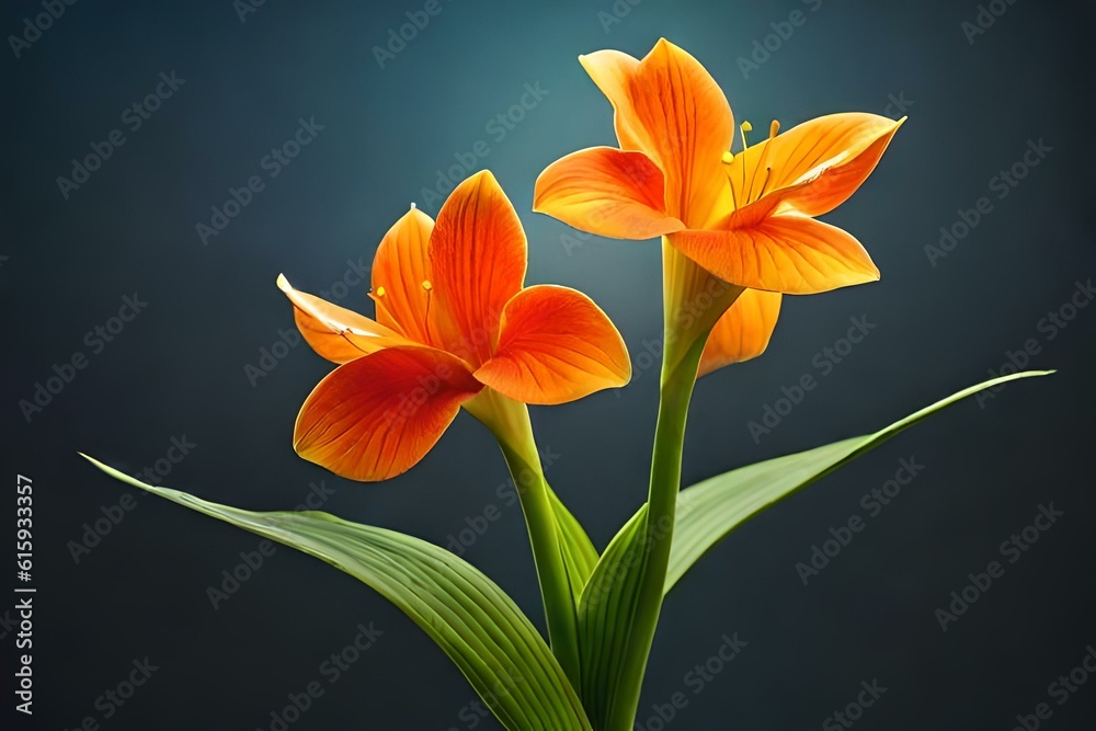 Fototapeta premium orange lily flower generative in ai technology