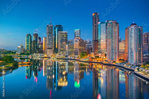 Cityscape image of Brisbane skyline  Australia during sunrise.