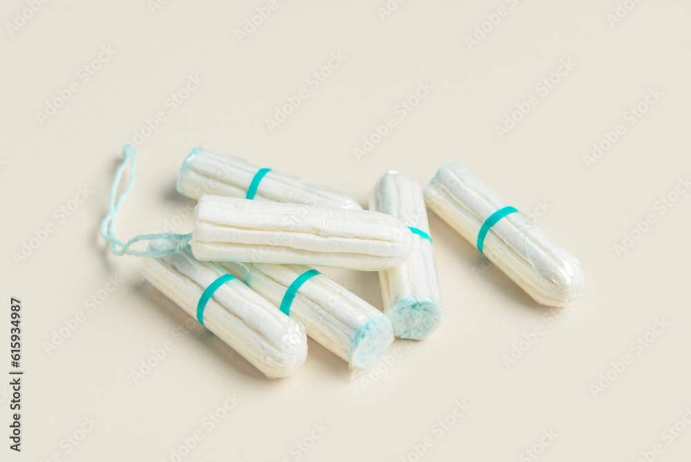 Menstrual tampons on light background, closeup Menstrual tampons on light background, closeup