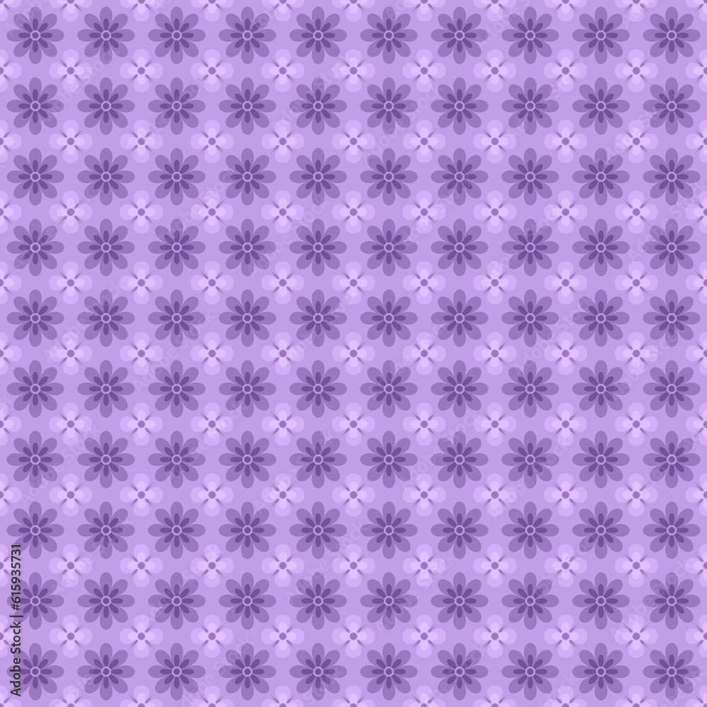 Purple seamless pattern with geometric floral ornament Purple seamless pattern with geometric floral ornament