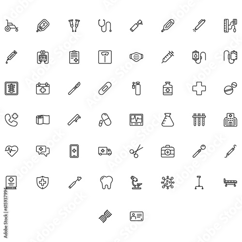 Vector of Medical Icon Set. Perfect for user interface, new application.