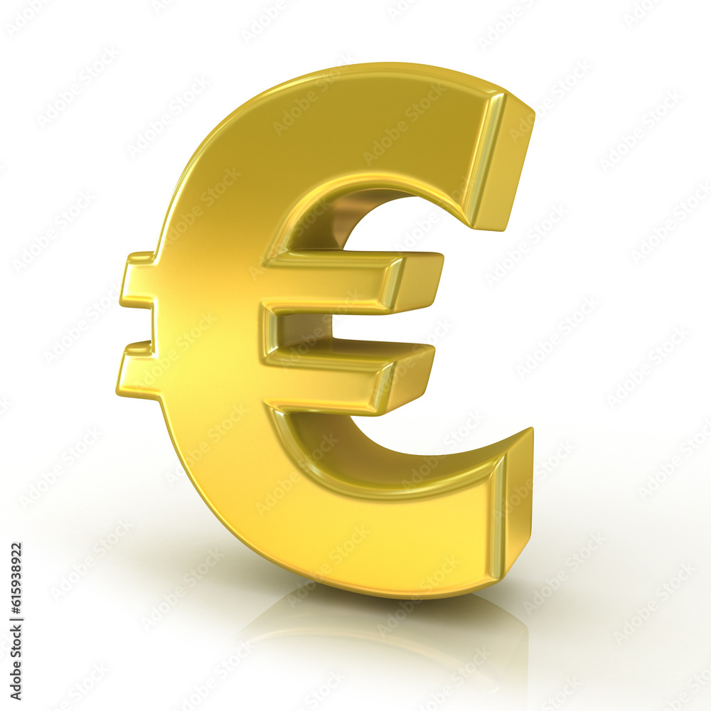 Euro 3D golden sign isolated on white background Euro 3D golden sign isolated on white background