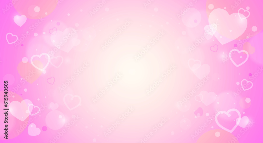Soft And Romantic Valentine Background With Heart Shapes And Bokeh Effect