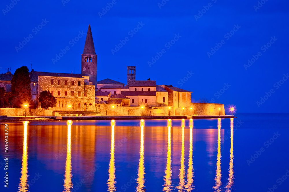 Town of Porec coast evening view, UNESCO landmark in Istria, Croatia