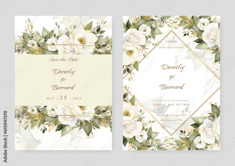 colorful colourful floral flower beautiful and elegant floral wedding invitation card template