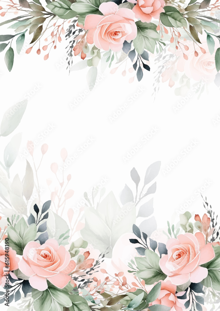 Naklejka premium colorful colourful floral flower vector elegant hand drawing wedding invitation floral design watercolor