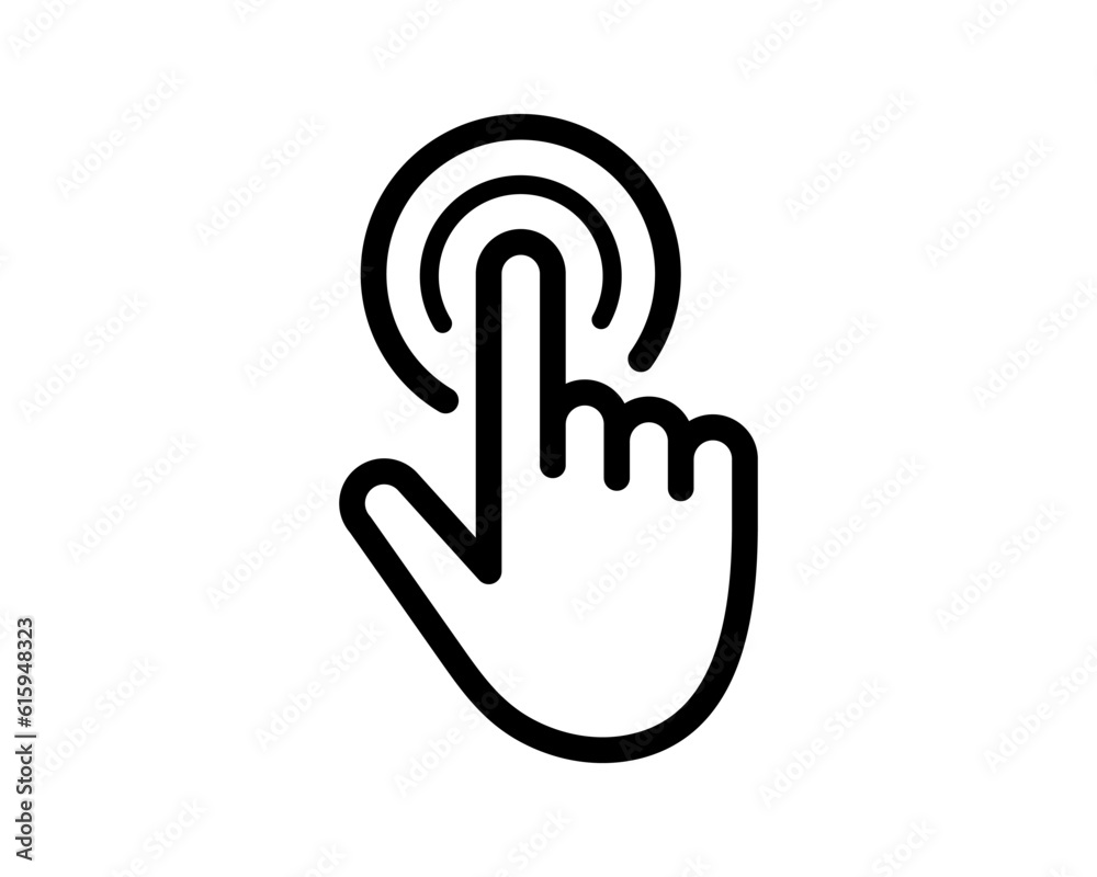 Hand cursor tap, click icon. Touch screen icon. Vector hand pointer. Hand cursor tap, click icon. Touch screen icon. Vector hand pointer.