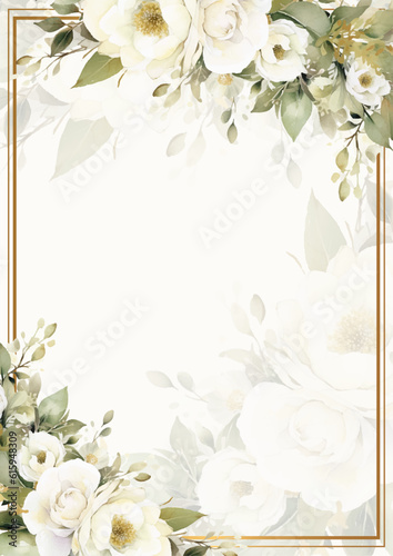 colorful coloutful floral flower vector elegant leaves wedding invitation card template watercolor