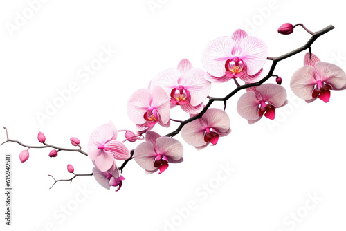 Tela a branch of pink orchids on a transparent background