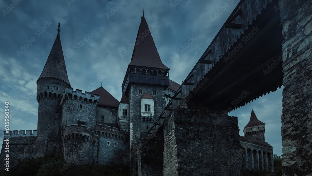 Old castle in Transylvania - night