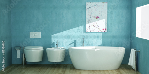 modern ceramic bathtube 3e illustration
