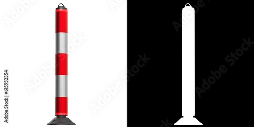 3D rendering illustration of a reflector delineator post photo