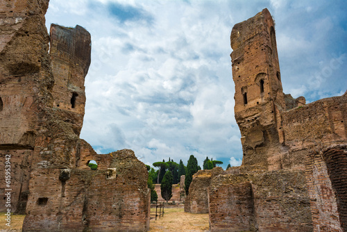 Ruins of the Baths of Caracalla (Terme di Caracalla), one of the most important baths of Rome at the time of the Roman Empire. photo