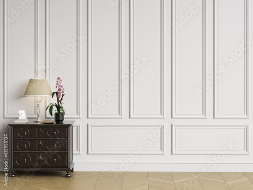 Slika na platnu Classic sideboard with decor in classic interior with copy space