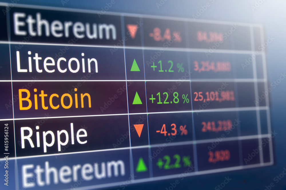 Bitcoin exchange concept. Currency and financial market values. Copyspace for text. Bitcoin exchange concept. Currency and financial market values. Copyspace for text.
