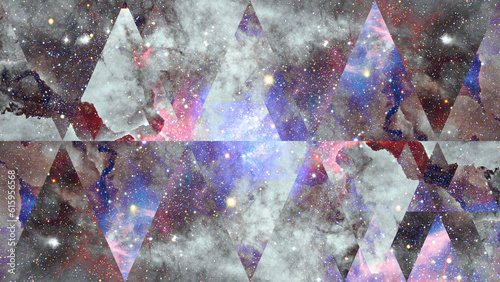 Fototapeta Naklejka Na Ścianę i Meble -  Image of the nebula, galaxy and the sacred geometry collage. Abstract cosmos. Elements of this image furnished by NASA.