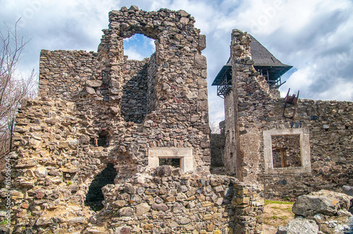 Nevitsky Castle ruins Kamyanitsa village , 12 km north of Uzhgorod, Zakarpattia Oblast, Ukraine Built in 13th century photo