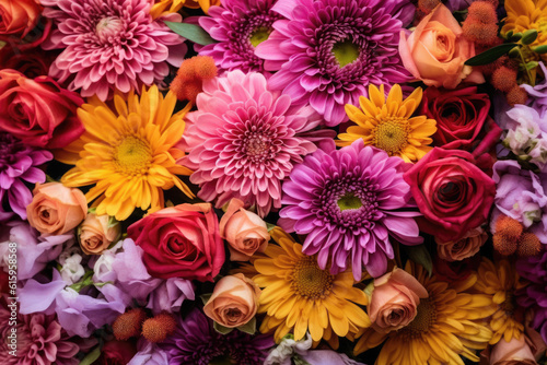 vibrant bouquet background created with Generative AI technology