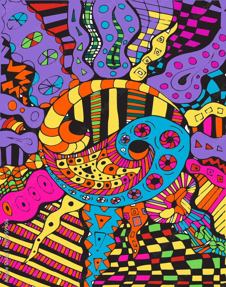 Obraz premium A digital abstract illustration that's unique, interesting, unusual, and useful