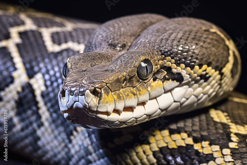close up of a python snake